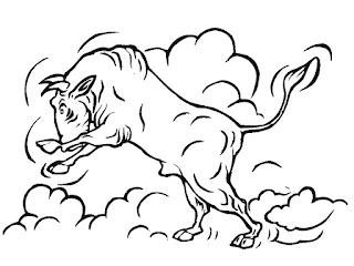 Jumping Bull Coloring Pages Realistic