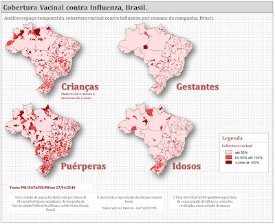 Cobertura vacinal contra gripe Brasil em 27/04/2013