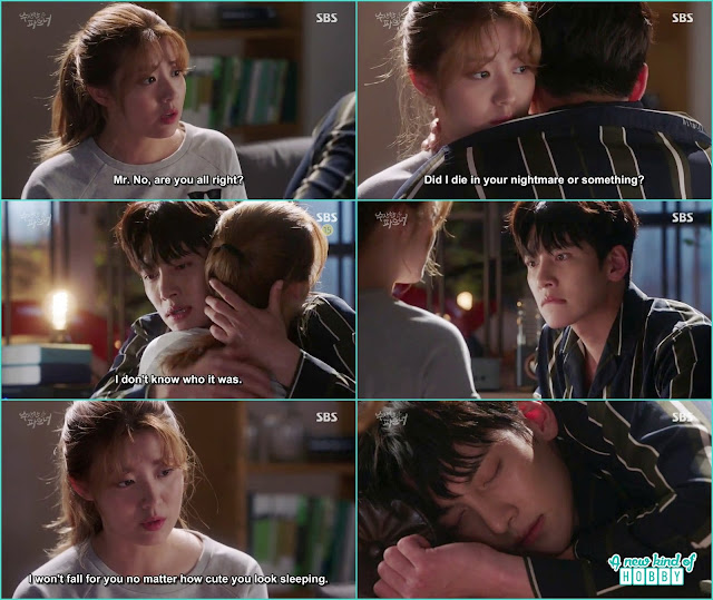 ji wook hug bong hee when he become scared in the dream - Suspicious Partner: Episode 17 & 18 korean Drama