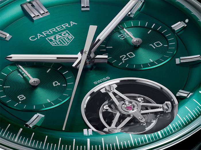 TAG Heuer Carrera Chronograph Tourbillon mit blaugrünem Zifferblatt CBS5011.FC6566