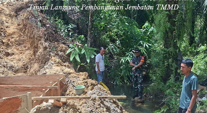 Dandim 0109/Aceh Singkil Tinjau Pembangunan Jembatan TMMD