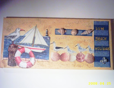 quadro pintura decoupage e colagens Beach