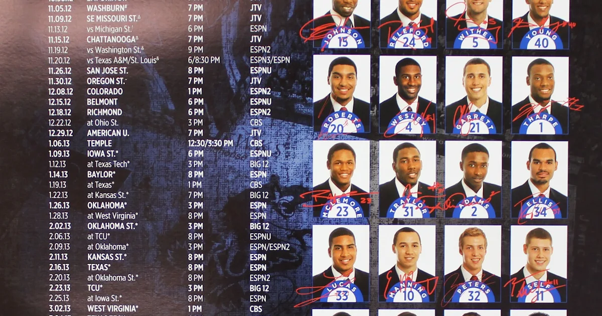 Crown Scion of Lawrence 201213 Kansas Men's Basketball Schedule Poster