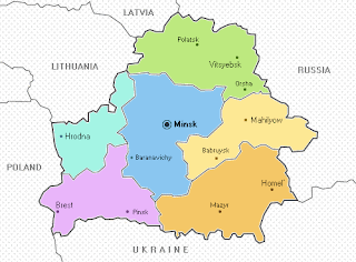 Mappa di Bielorussia Regione