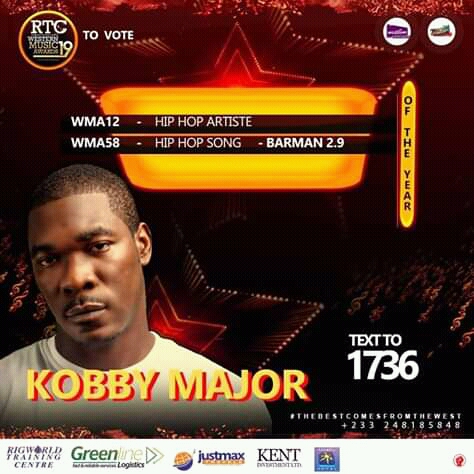 Vote for Kobby Major - Text to (1736)