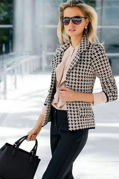 stylish look | blazer + blouse + bag + pants