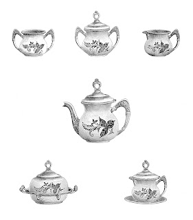 teapot service antique image digital download illustration