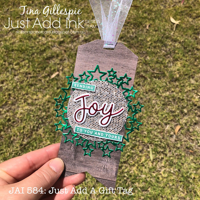 scissorspapercard, Stampin' Up!, Uniquely Creative, Just Add Ink, Peace & Joy Bundle, Star Wreath Die, In Good Taste DSP, Be Dazzling SP, Christmas Tag