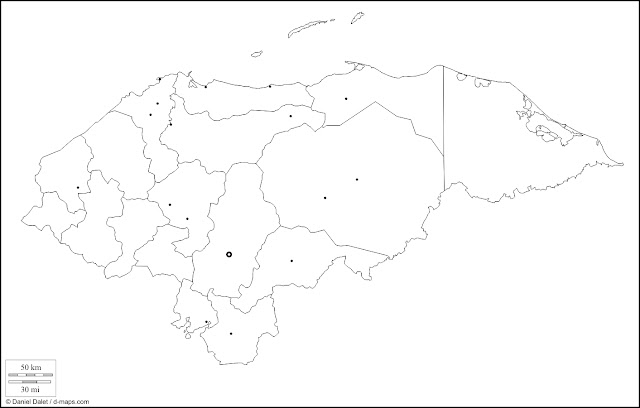 mapa blanco de honduras
