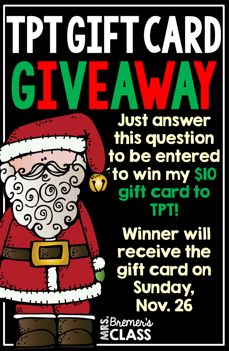 Tpt Gift Card Giveaway Mrs Bremer S Class
