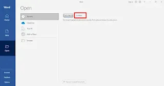 Menghapus Recent Folder Microsoft Word