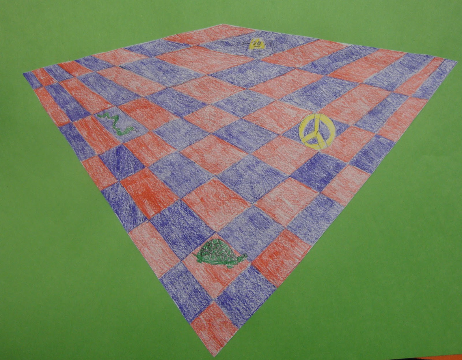 Art. Paper. Scissors. Glue!: 2 Point Perspective Chess Boards