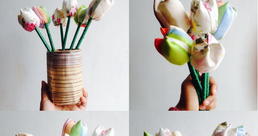 Langkah Mudah Bikin  Bunga Tulip Dari  Kain  Perca 