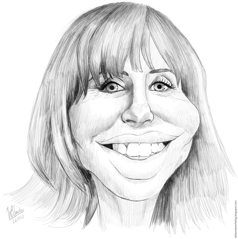 Caricature of Manuela Moura Guedes, using Krita.