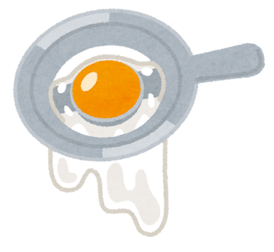エッグセパレーターのイラスト（卵あり）