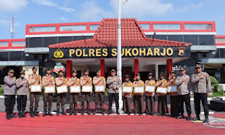 12 Saka Bhayangkara Mendapatkan Penghargaan, Kapolres Sukoharjo Berpesan Tingkatkan Kemampuan dan Raih Prestasi