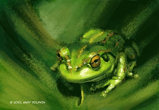 green tree frog digital painting