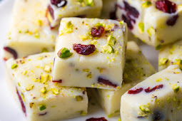 White Chocolate Cranberry Pistachio Fudge