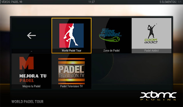 Menu ADDON PADEL Kodi