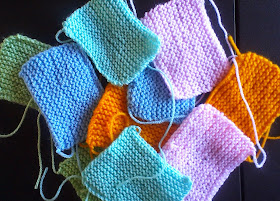 Ten squares knitted