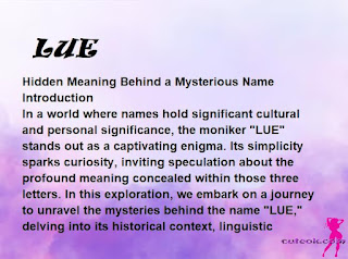 meaning of the name "LUE"