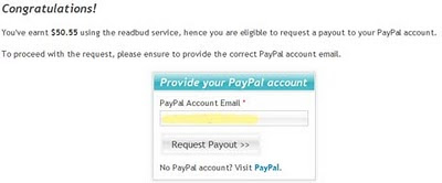 Readbud redeem payment