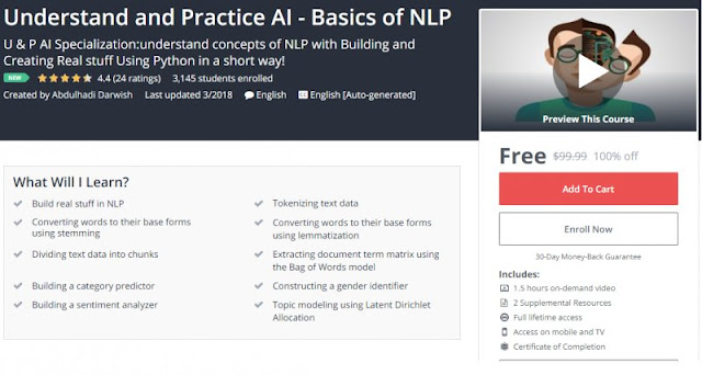 [100% Off] Understand and Practice AI - Basics of NLP| Worth 99,99$ 