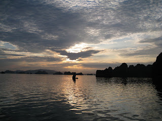 Sunset on Bai Tu Long bay 