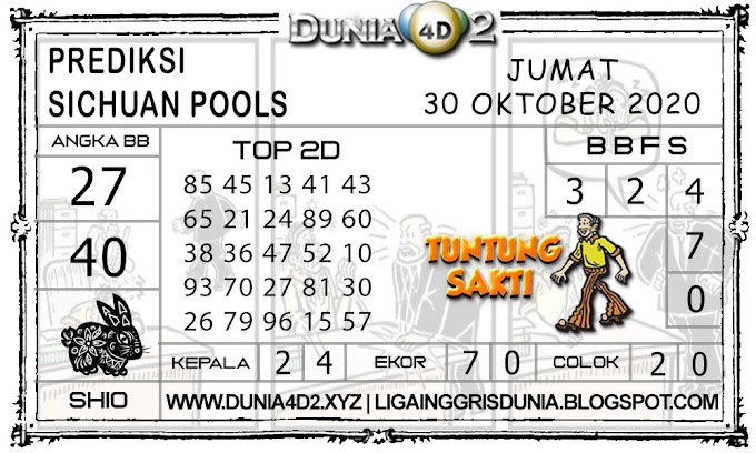 Prediksi Togel SICHUAN DUNIA4D2 30 OKTOBER 2020