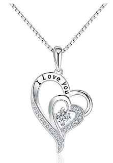 LILOING Jewelry for Women and Mom,Love Heart Pendant Necklace for Girlfriend,Valentine's Day Present