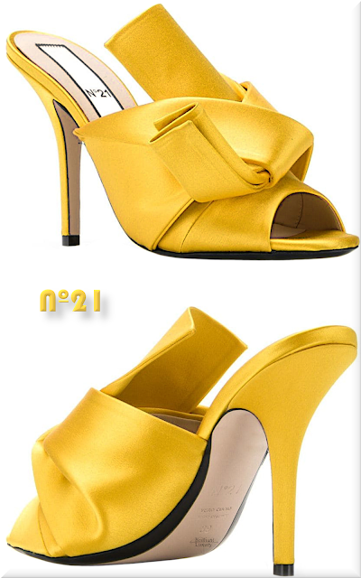 ♦Nº21 yellow knot detailed mules #Nº21 #gucci #shoes #yellow #pantone #brilliantluxury