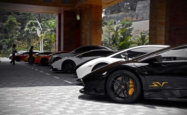 Lamborghinis Parked at the Resort World Sentosa
