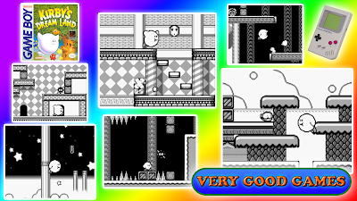 A banner for the review on walkthough of the Kirby's Dream Land - a classic game for GameBoy and Nintendo 3DS