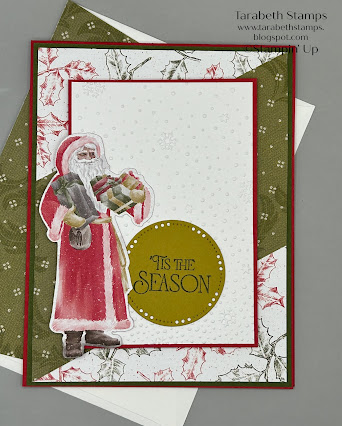 Stampin' Up Traditions of St. Nick 'Tis The Season Card by Tarabeth Stamps