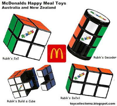McDonalds Rubiks Happy Meal Toys 2020 including Rubiks 2x2, Rubik's Decoder, Rubiks Build a Cube and 3x2x1 puzzles