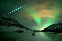 Aurora and Geminid Meteor over Kvaløya