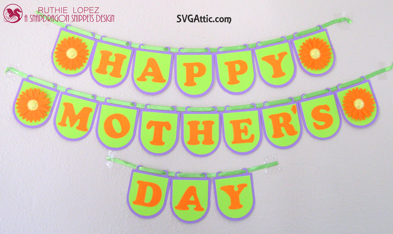 types of flowers with 5 letters Happy Mother's Day Banner PNG | 1600 x 952