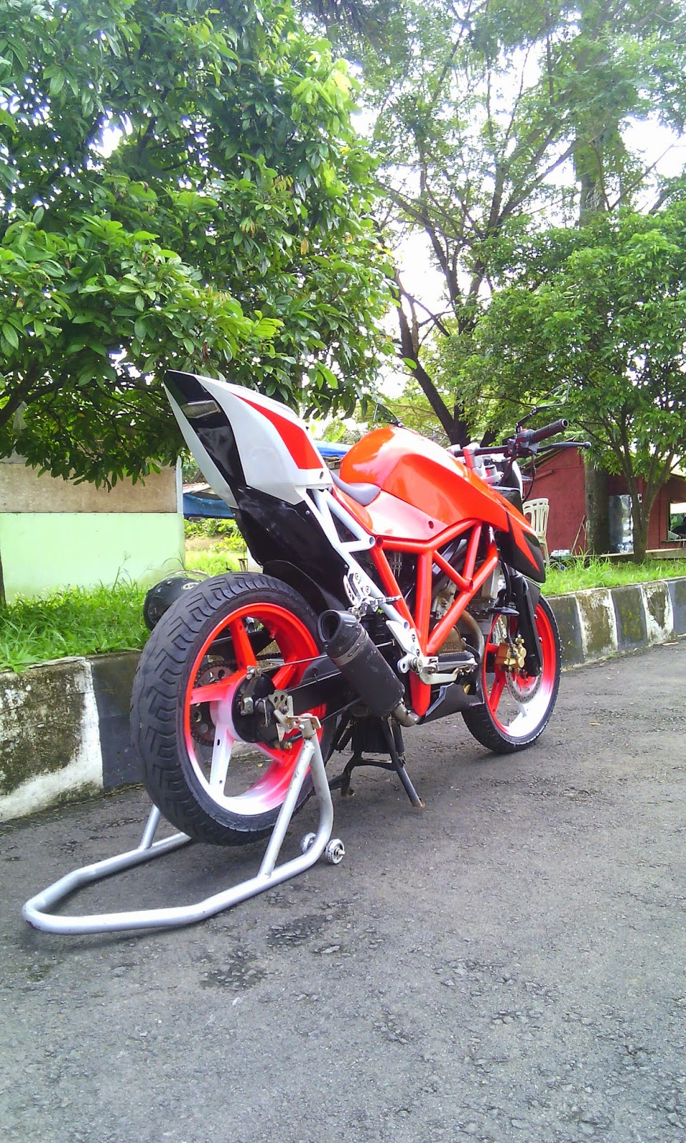 66 Modif Vixion Old Merah Terunik Janggel Motor