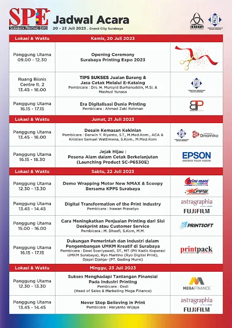 jadwal acara surabaya printing expo 2023