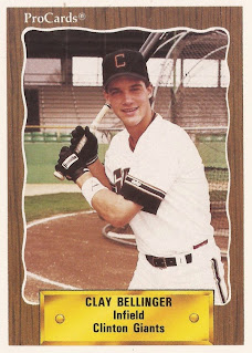 Clay Bellinger 1990 Clinton Giants card