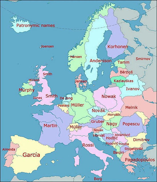 The Most Common Surnames in Europe by Country