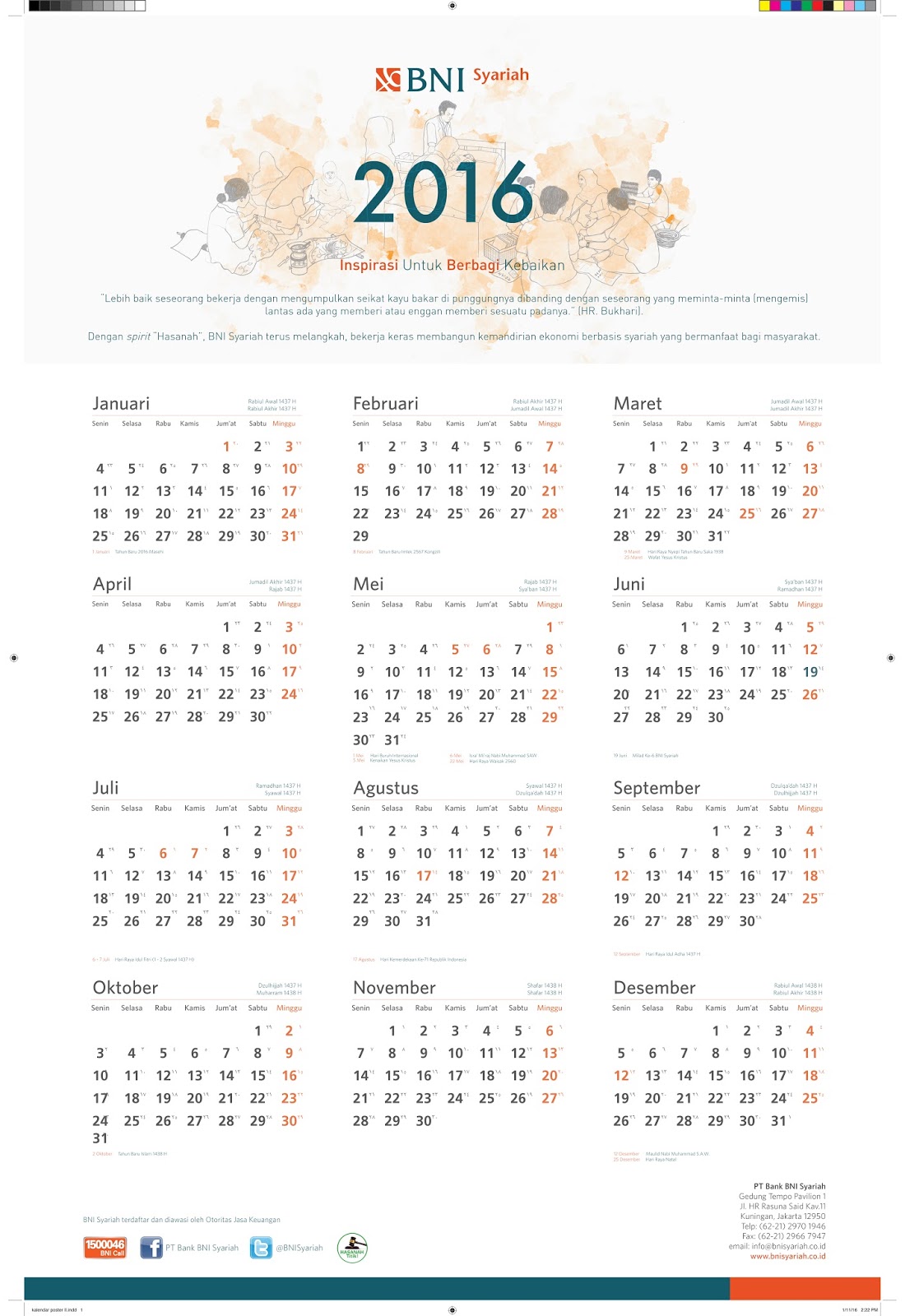 Download Template Kalender 2017 Gratis - Percetakan 