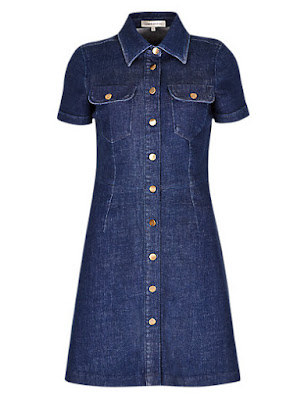 Marks and Spencer No Peep Denim Button Through Shirt Dress