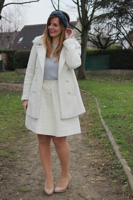 Défi look porter du beige, bandeau, look du jour, les petites bulles de ma vie