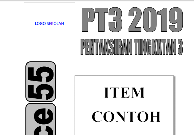 Item Contoh Pentaksiran Tingkatan 3 (PT3) 2019