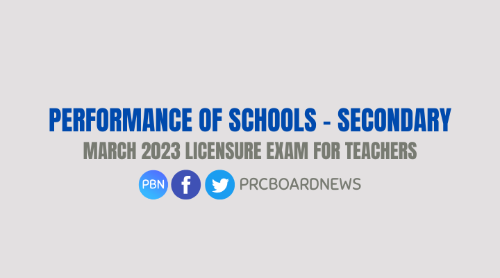 March 2023 LET result Secondary level: performance of schools