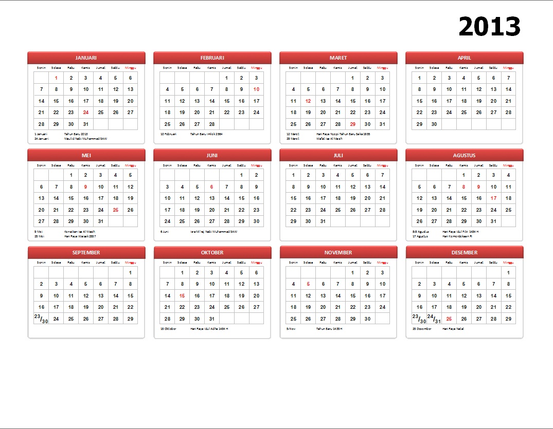 Minta kalender tahun 2013 dong
