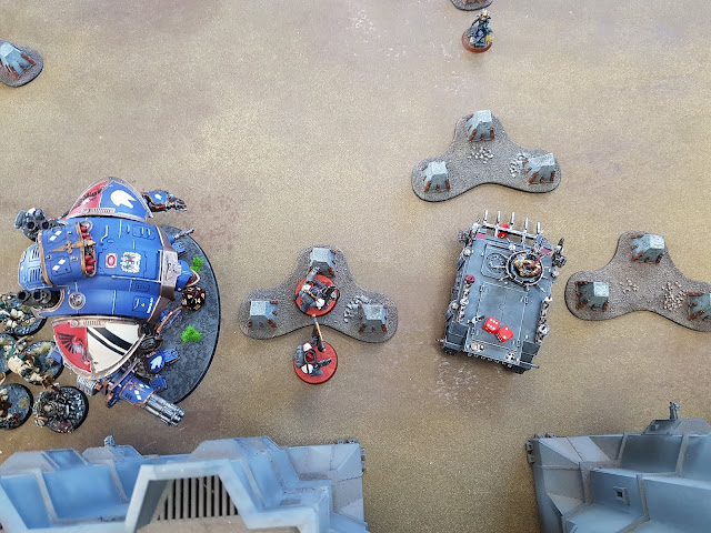 Warhammer 40k battle report - Crucible of War - Rescue - 2000 points - Dark Angels, Primaris Vanguard, Imperial Knights and Assassins vs Thousand Sons and Black Legion.