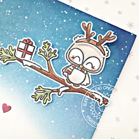 Sunny Studio Stamps: Happy Owlidays Night Sky Background Card by Franci Vignoli