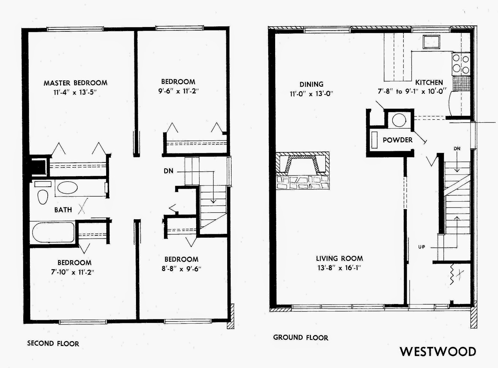 Mid Century Modern semi detached houses in Parkwood Hills